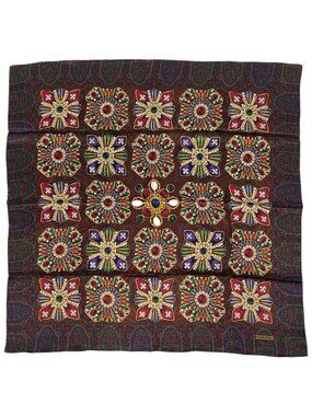 Chanel Scarf Bijou Silk Red Multicolor